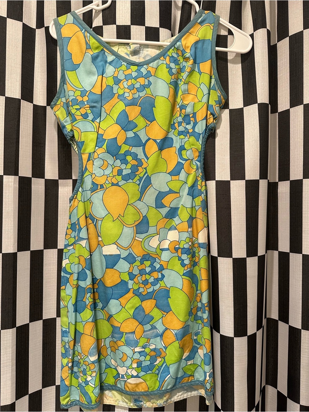 Vintage ‘60s Handmade Colorful Floral Dress With Peekaboo Cut Outs